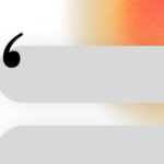 An orange-white gradient with a quotation mark next to a blank space, where someone can fill in their own mantra.