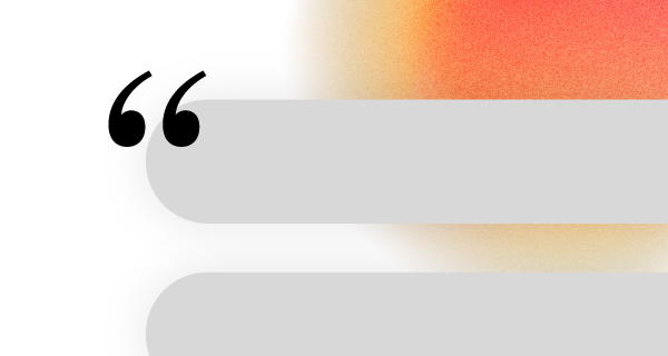 An orange-white gradient with a quotation mark next to a blank space, where someone can fill in their own mantra.