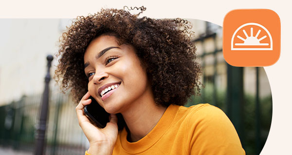 A woman on the phone