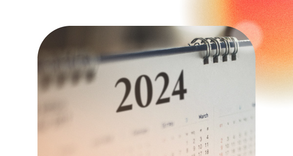 A calendar for 2024; it is not turned to a specific month, just displaying the year.