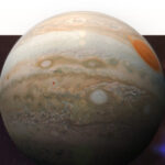 The planet Jupiter over a dark background