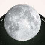 A bright Full Moon over a night sky