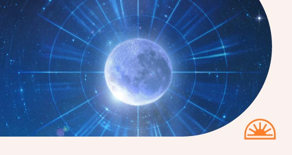 An image of a nodal return, with a moon divided into sectors.