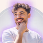 A man with a purple aura.
