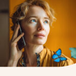 A woman speaking on the phone.