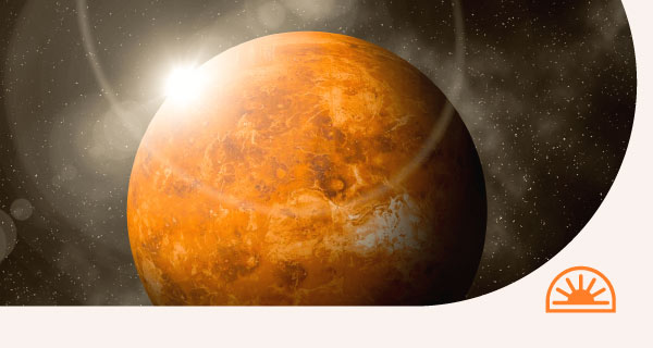 A close-up of the planet Venus.