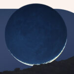 A New Moon rising over the horizon.