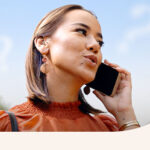 A woman on the phone.