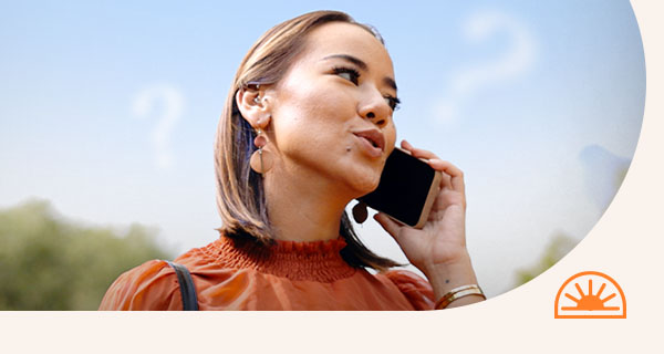 A woman on the phone.