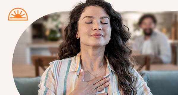 A woman centering herself before a Medium Reading