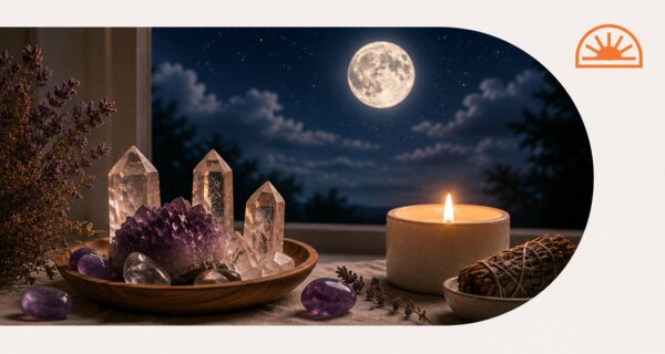 A Full Moon manifestation ritual underway.
